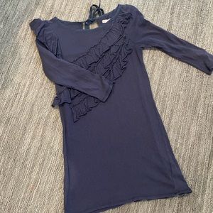 Juicy Couture cotton ruffle detail tunic with 100% silk trim